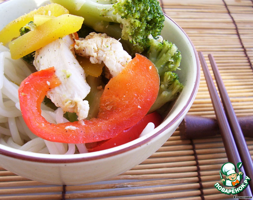 Chicken with vegetables in Chinese style