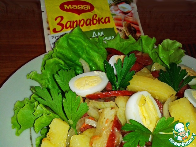 Теплый салат с картофелем