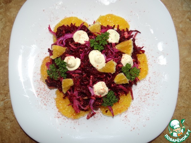 Beetroot and crab salad 