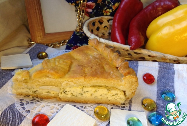 Cottage cheese and cheese pot pie with greens