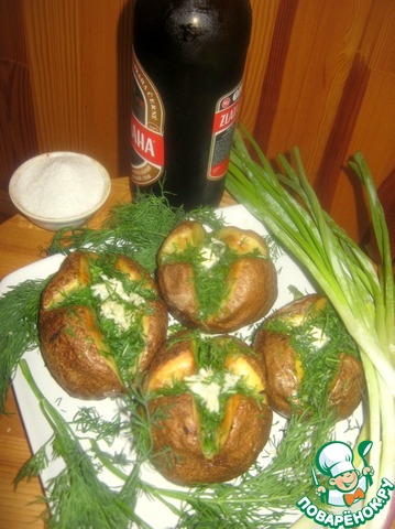 Картофель с чесноком и зеленью