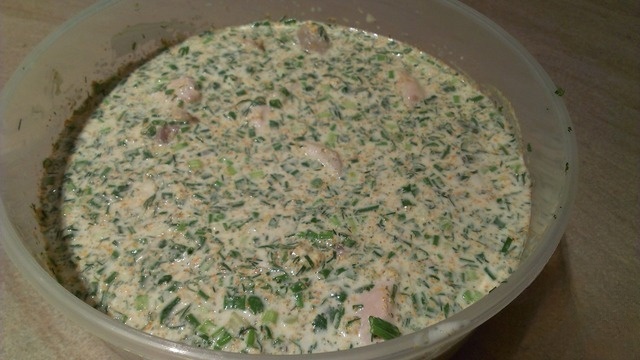 Chicken in a fragrant sauce of mayonnaise