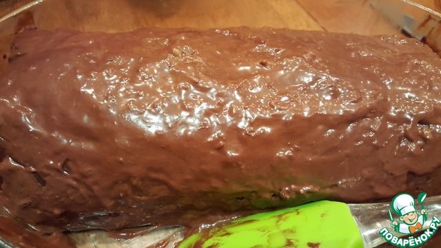 Very chocolate roll with banana