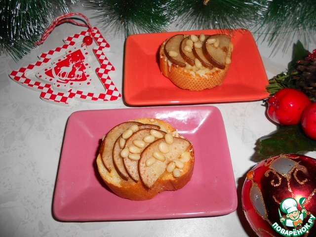 Брускетты с грушей и сыром