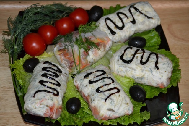 Рисовые лепешки с курочкой и овощами