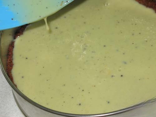 Delicate cream cake with kiwi