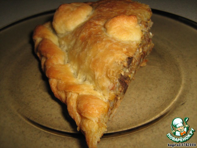 Pie with liver and buckwheat