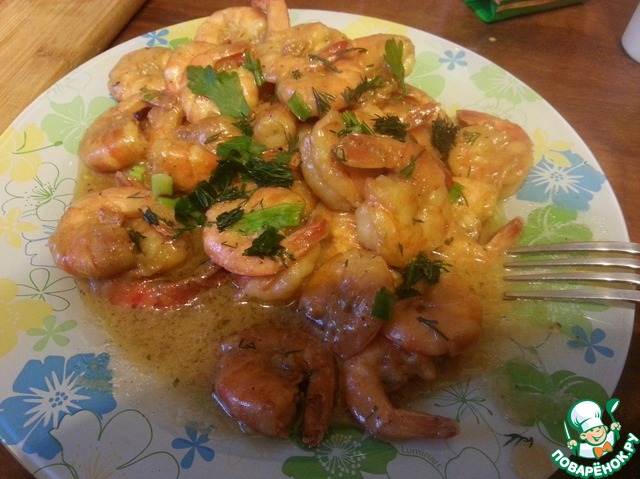Жареные креветки с дымком