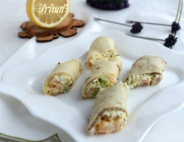 Блинчики с креветками