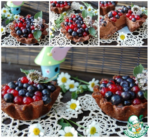 Шоколадно-ягодные тарталетки