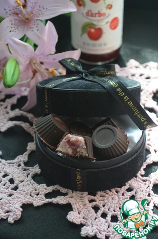 Chocolates with a delicate soufflé