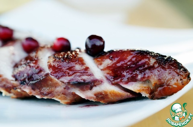 Chicken breast in red wine marinade