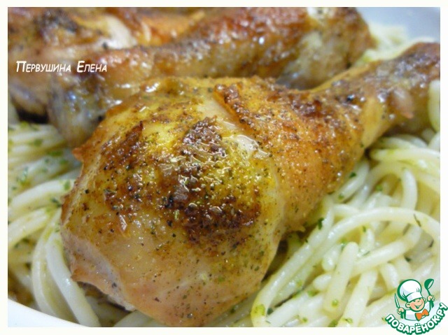 Drumsticks, marinated in apricot-ginger marinade with soy sauce