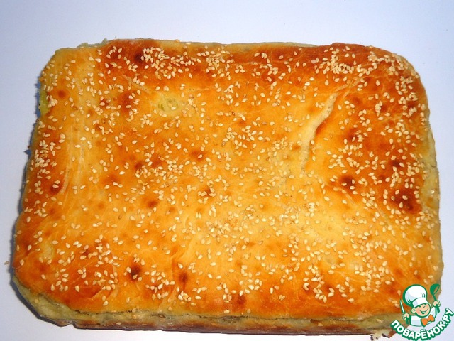 Vegetable pie with potatoes and buckwheat