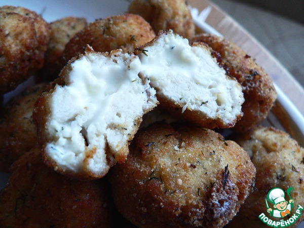 Chicken croquettes with dill and cream cheese