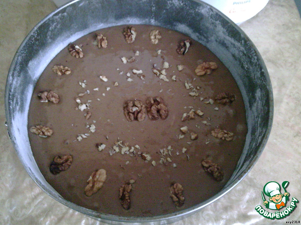 Chocolate pecan pie on serum