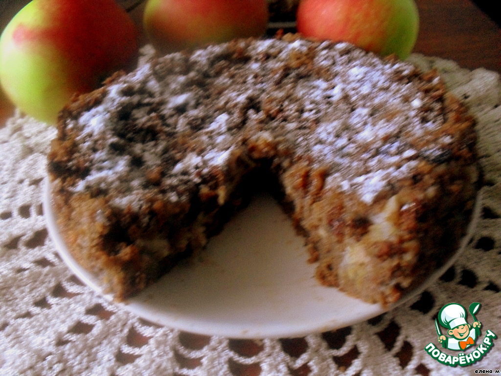 Cake rye bread with apples