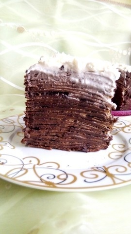 Chocolate coffee pancake cake