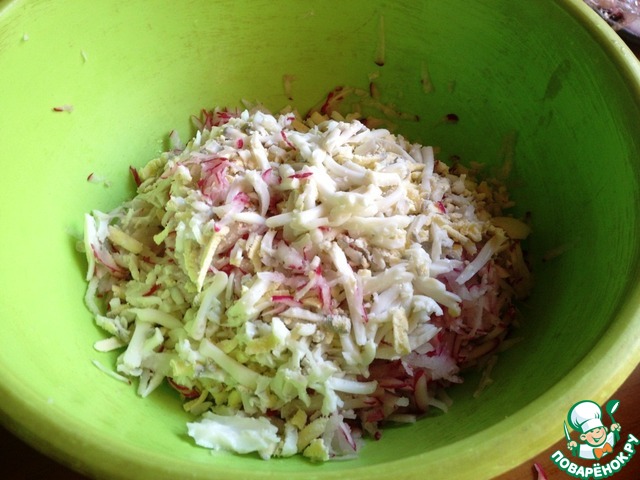 Rice salad with radishes Spring