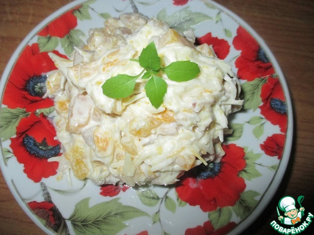 Salad with pickled mango and Parmesan