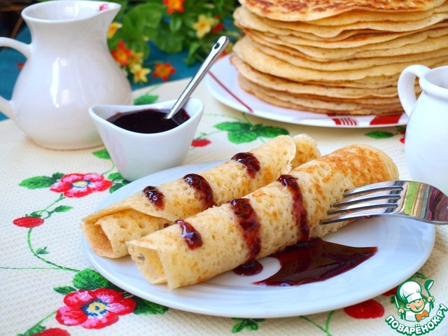 Yeast pancakes with semolina