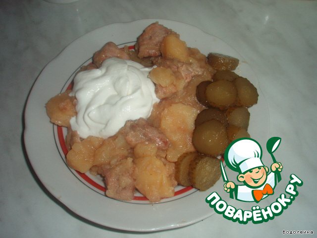 Stewed potatoes with beer