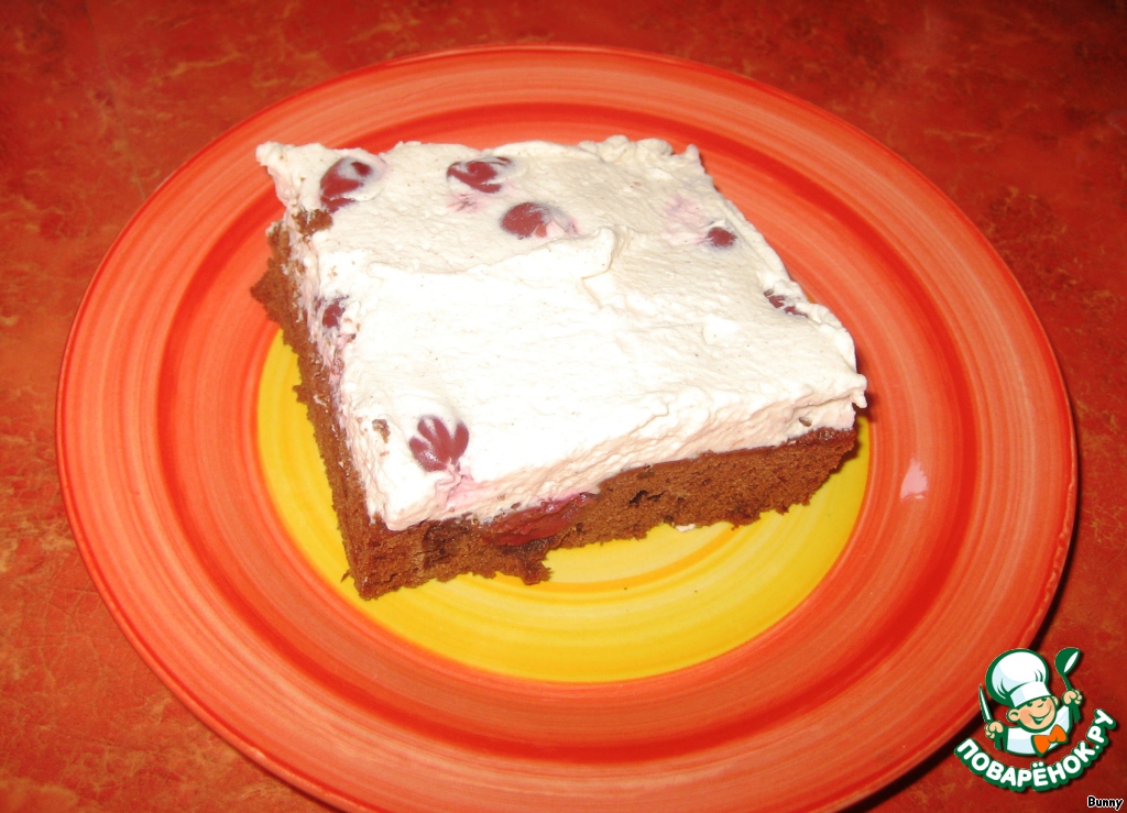 Chocolate-cherry cake with cinnamon