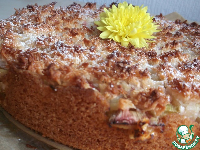 Coconut-rhubarb pie