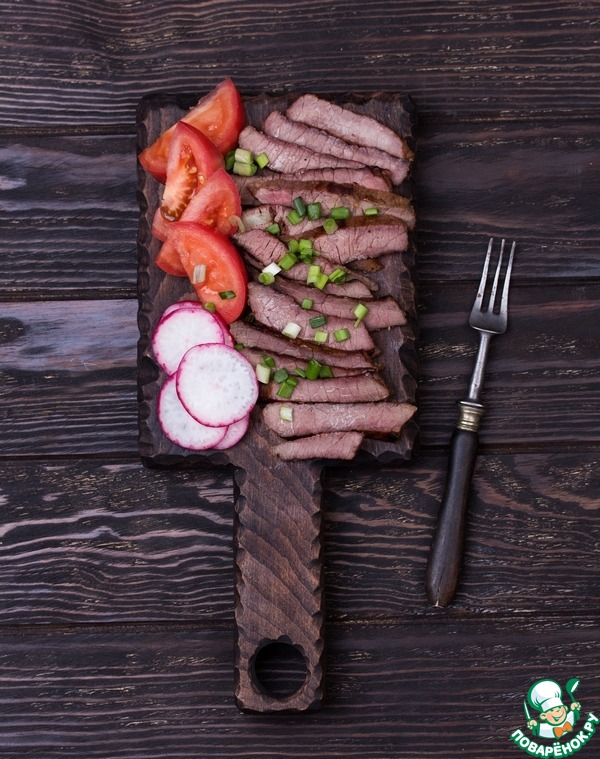 Beef steak in sesame marinade