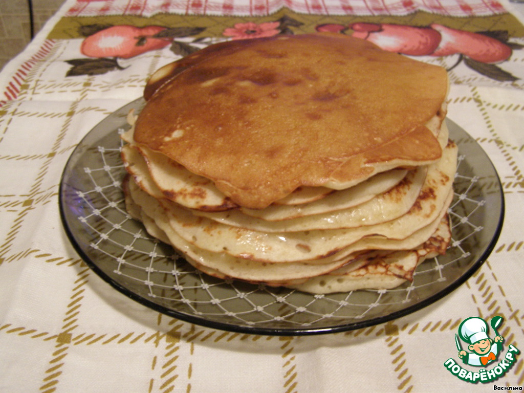 The pancakes leavened 