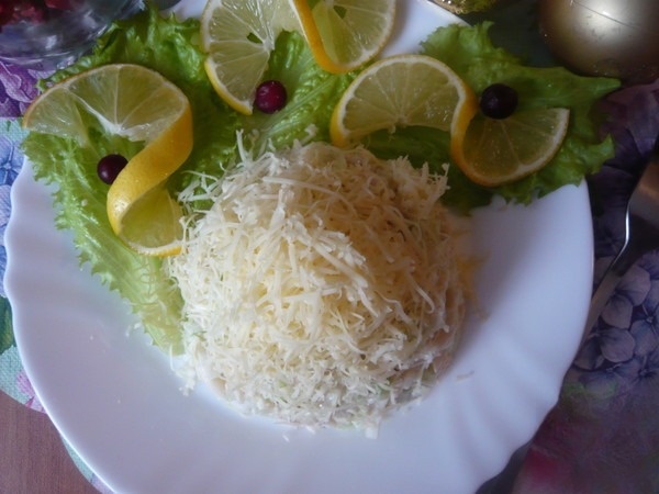 Салат с рисом и кальмарами 