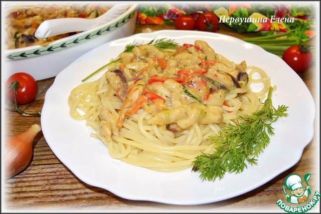 Fried chicken in a creamy soy sauce