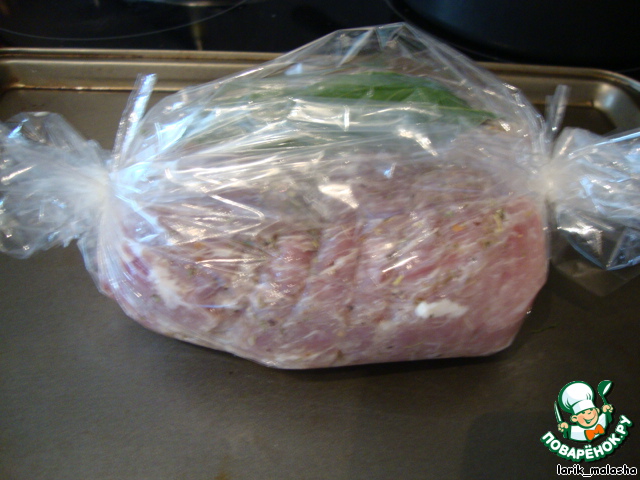 The pork in the sleeve for baking