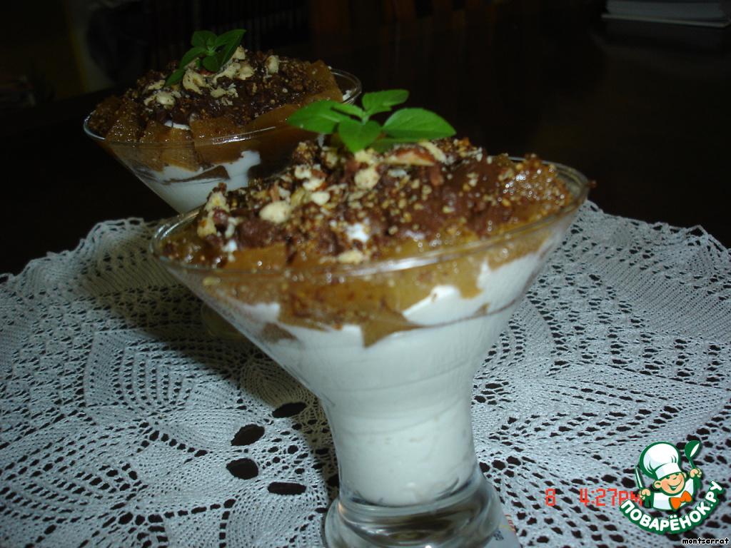 Dessert cheese with quince and chocolate