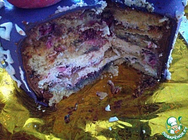 Cake with a chiffon cake on the juice