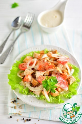 Salad with chicken and shrimp