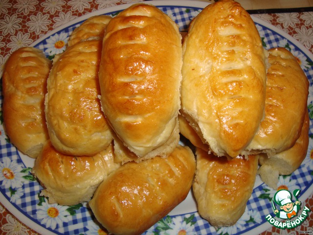 Pies with cabbage and mushrooms