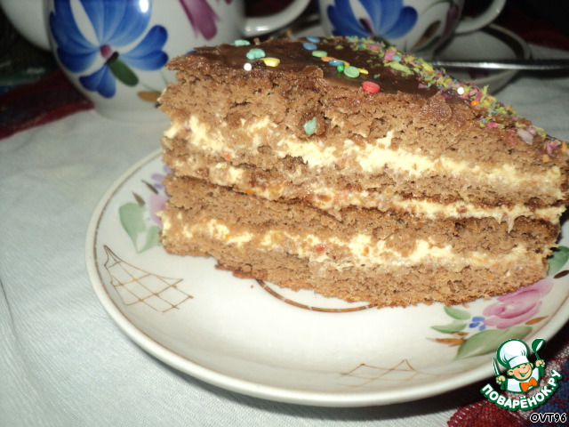 Chocolate cake with persimmon