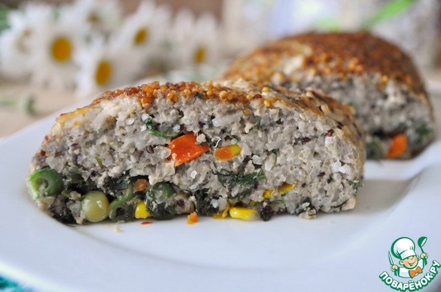 Fish roulade with rice and quinoa