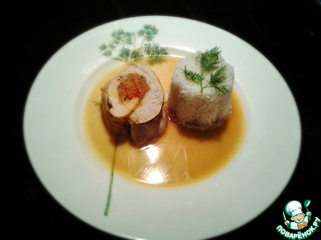 Roulade of breast of indosasa