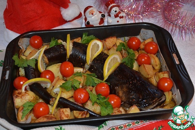 Catfish, baked with potatoes