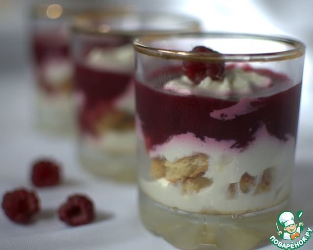 Cottage cheese-raspberry dessert