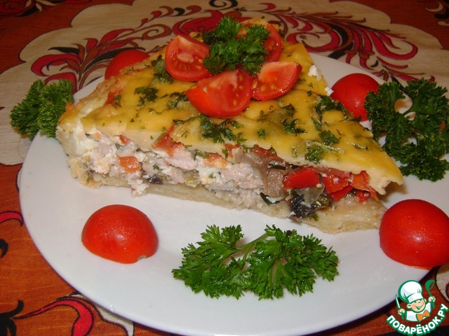 Quiche with Turkey and vegetables