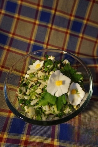 Salad with squid and rice