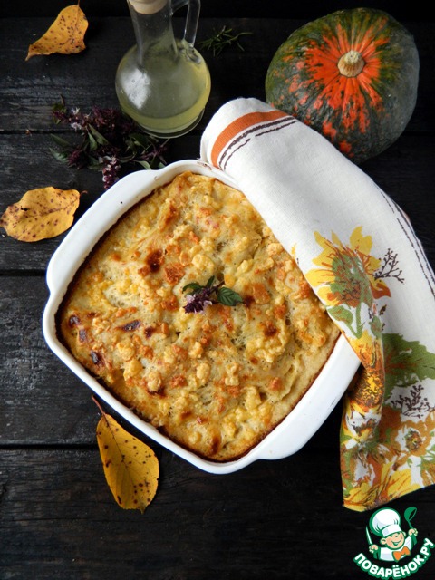 Lasagna with pumpkin and sun-dried tomatoes