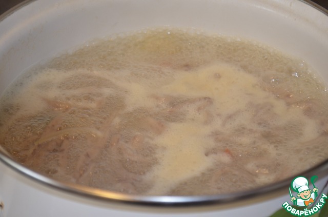 Густой суп из фасолевой лапши