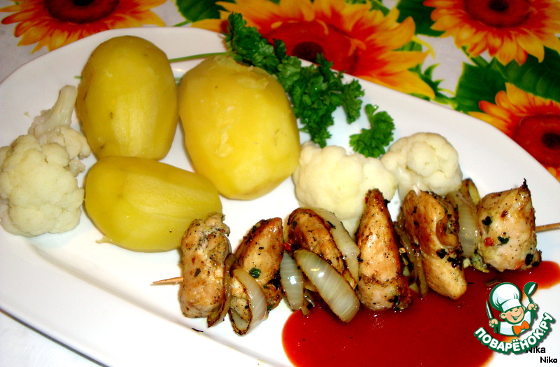 Chicken kebabs at home