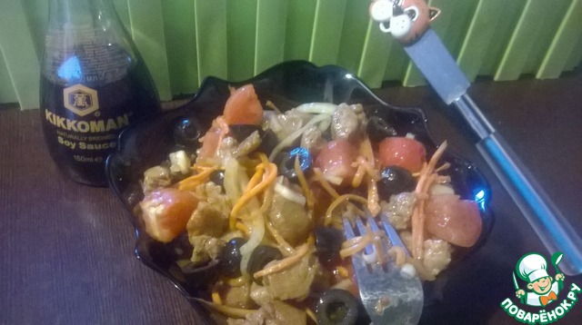 Salad with soy meat in Korean