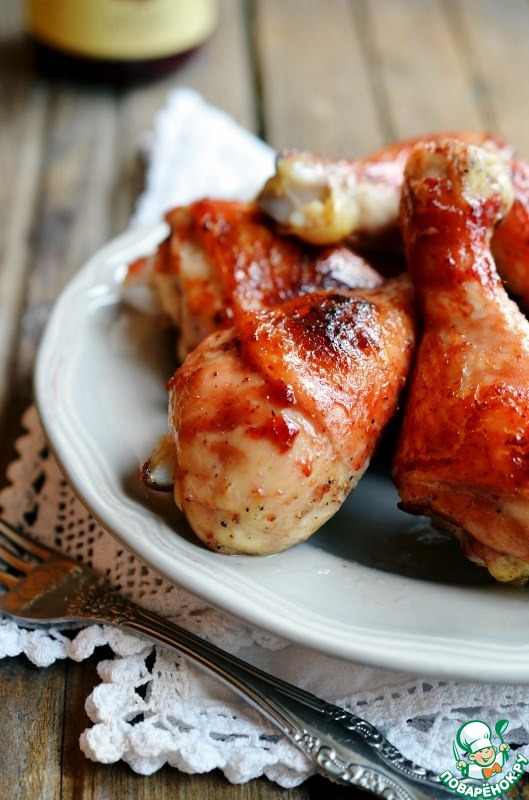 Glazed chicken drumsticks