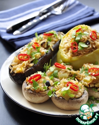 Vegetables stuffed with risotto